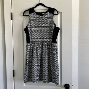 Madewell Black and White Patterned Dress